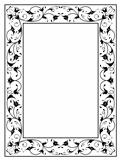 oriental floral ornamental deco black frame pattern isolated