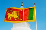 Sri Lanka flag on flagstaff.