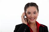 businesswoman talking on her cell