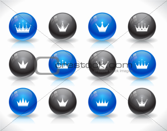 Buttons for web with crowns.