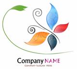 Multicolored butterfly company logo