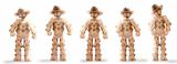 Cowboy boxmen characters on white