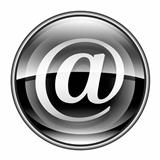 email symbol black, isolated on white background