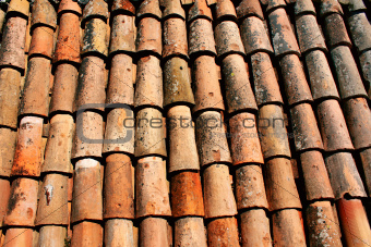 Texture of old clay tiles