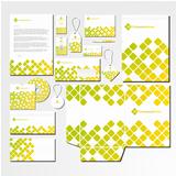 Vector stationery set with abstract pattern