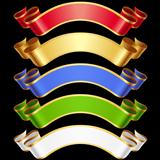 Vector Ribbons set. Multicolored banners isolated on black background