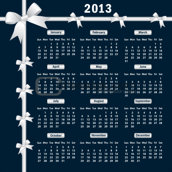 2013 Calendar with bows