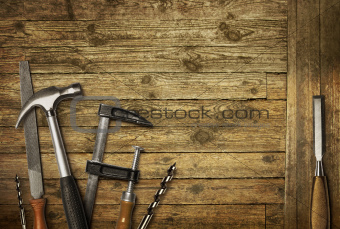 Carpentry tools old wood