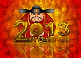 2013 Happy New Year Chinese Money God Illustration