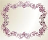 Abstract Purple Floral Frame