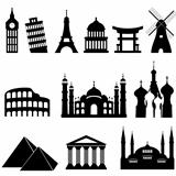 Travel landmarks and monuments