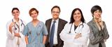 Small Groud of Medical and Business People Isolated on a White Background.
