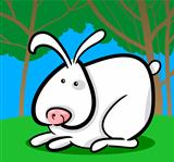 cartoon illustration of white bunny