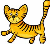 cartoon illustration of little tiger