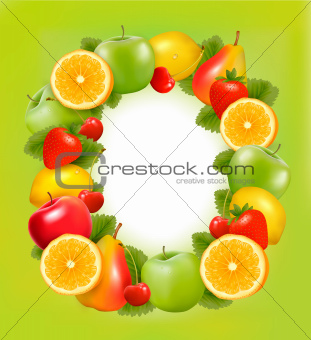 Frame made of fresh juicy fruit