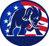 Republican Elephant Mascot USA Flag
