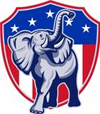 Republican Elephant Mascot USA Flag
