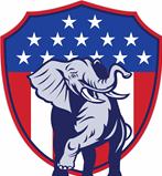 Republican Elephant Mascot USA Flag

