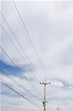 Electricity post and blue sky