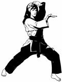Woman Karate/TaeKwonDo Front Stance Defense