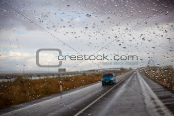Car and rain