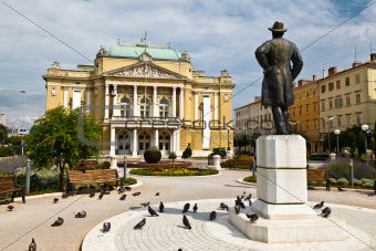 Kasalisni Park and Theater Building in Rijeka, Croatia