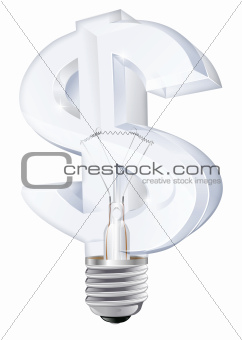 Dollar light bulb concept