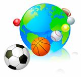Sports globe world concept