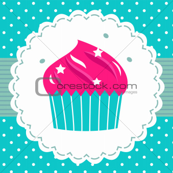 Retro party cupcake template