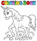 Coloring book unicorn theme 1