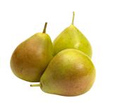 Three pears on a white