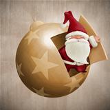 Santa Claus inside the decorative ball