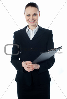 Young businesswoman with folder