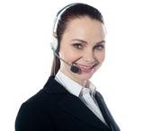 Call centre female executive, closeup