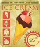 Design Ice cream price in grunge style