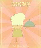 Design of kids menu with chefs and dish