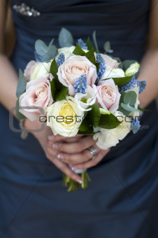 woman holding flowers