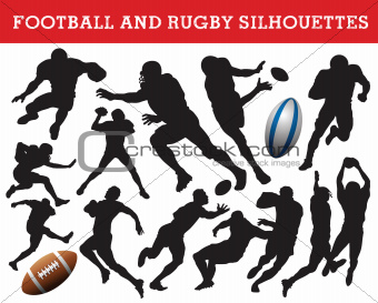 Rugby and football silhouettes
