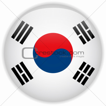 South Korea Flag Glossy Button