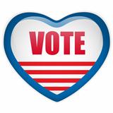 United States Election Vote Heart Button.