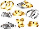 Metal Rings Bracelets Wristband Set