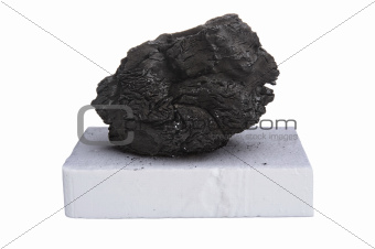 black coal and white firelighter