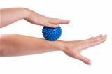 Woman hands with massage ball