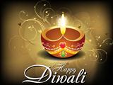 abstract diwali card with floral