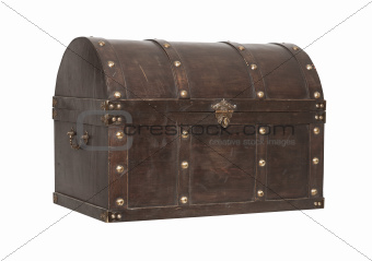 Old treasure chest isolated