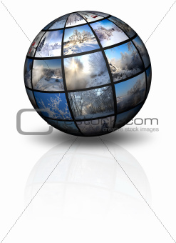 3d sphere with winter photos