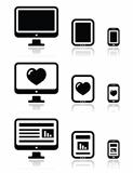 Responsive website design - computer screen, mobile, tablet icons set