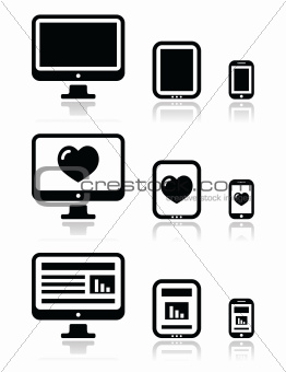 Responsive website design - computer screen, mobile, tablet icons set