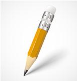 Realistic yellow pencil icon