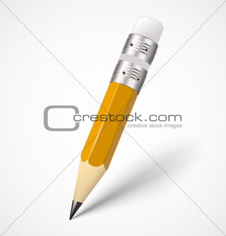 Realistic yellow pencil icon